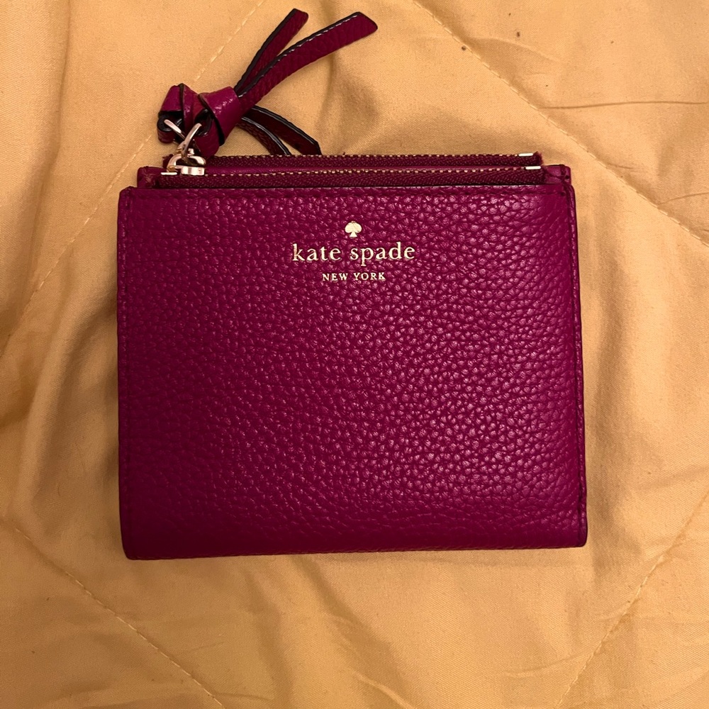 Kate Spade Burgundy Double Zipper Wallet